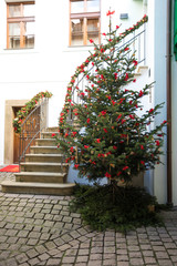 Fototapeta na wymiar Christmas tree on Old Town Square in Prague
