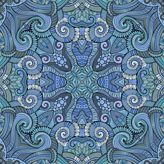 Abstract vector decorative ethnic floral seamless pattern