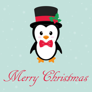 cute penguin with text