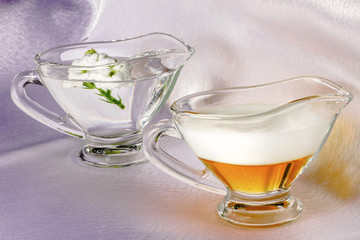 glasses with cocktails close-up / background