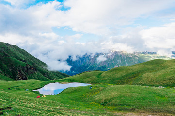 Koruldi Lakes near Mestia in Svaneti, Georgia
