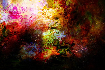 Fototapeta na wymiar Cosmic space and stars, color cosmic abstract background.