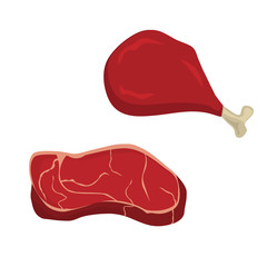 Meat steak BBQ fresh food design.