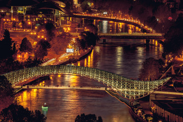 Night panoramic view of Tbilisi,Georgia