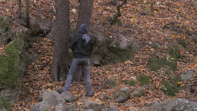 Pissing in the forest