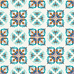 Vector seamless texture. Beautiful colored pattern for design and fashion with decorative elements