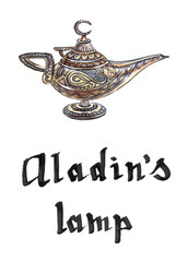 Aladdin's magic lamp with Genie