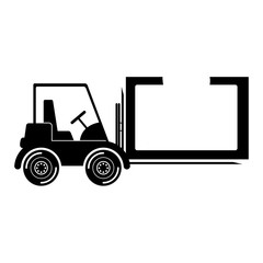 Forklift icon. Delivery shipping logistics and transportation theme. Isolated design. Vector illustration