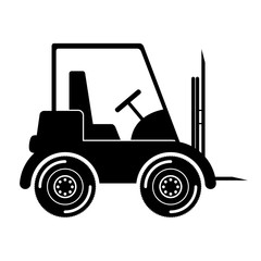 Forklift icon. Delivery shipping logistics and transportation theme. Isolated design. Vector illustration