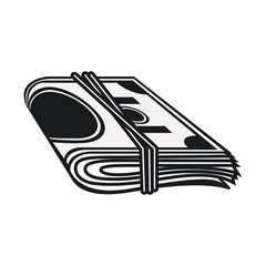 Bills icon. Money financial item commerce market and buy theme. Isolated design. Vector illustration