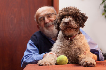 old man with his dog