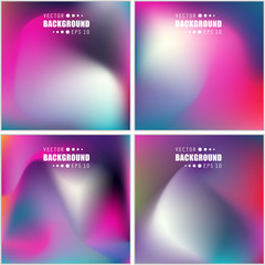 Abstract Creative concept vector multicolored blurred background set. For Web and Mobile Applications, art illustration template design, business infographic and social media, modern decoration