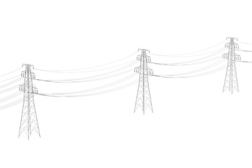 realistic 3d render of electric line