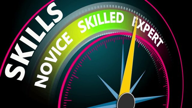 Skill levels position indicator concept animation. Training and development business education. Ultra High Definition 4K seamless loop video.