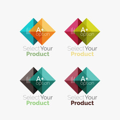 Set of square abstract backgrounds or infographics for content