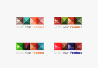 Set of square abstract backgrounds or infographics for content