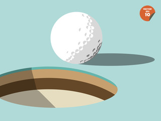 golf ball on edge of hole design, golf design
