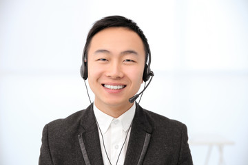 Call center operator in office