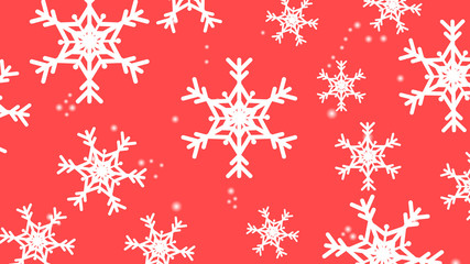 Naklejka na ściany i meble snowflake Red background in new year