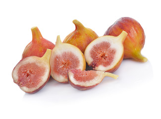 Fresh figs, sweet figs isolated on white background.