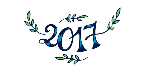 2017 New Year creative typography.
