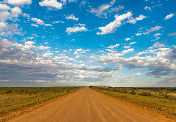 Fototapeta na wymiar Australian outback dirt road rural landscape