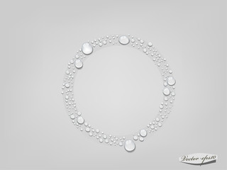 vector of water drop in circle form, glass condensed water concept

