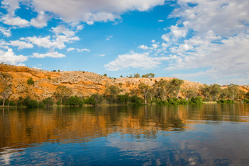 Murray River cliffs scenic waterfront view at Walker Flat