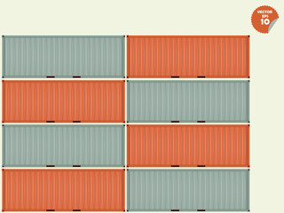 container stacked waiting for shipping,logistic concept

