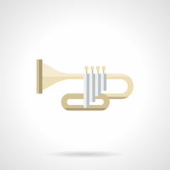 Brass band instruments flat color vector icon