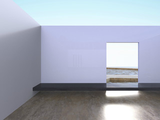 Simple Modern Living Open Space Sea view and Sky Beautiful