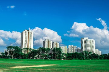 Skyscraper of apartments complex in a city