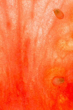 Abstract macro of a thin slice of Watermelon