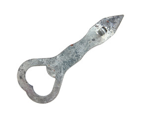 Bottle opener, isolated on a white background.Old bottle opener