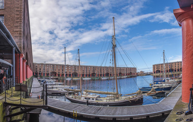 Panoramic view of the Albert Dock, Liverpool, England