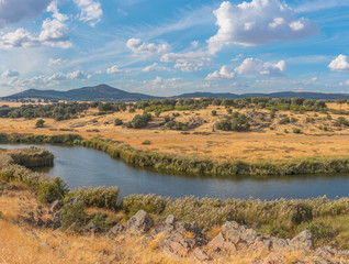 Fototapeta na wymiar Evening view of the River Guadiana, Extremadura, Spain