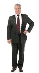 Senior businessman on white background