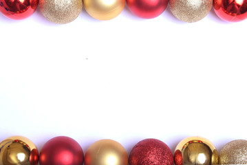 Christmas decoration on paper with many balls
