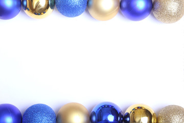 Christmas decoration on paper with many balls