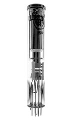 Vacuum electronic radio tube. Isolated image on white background