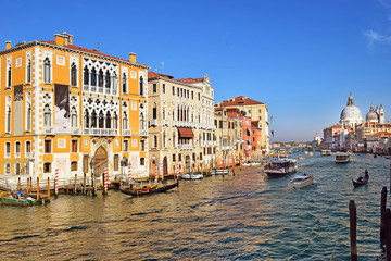 Fototapeta na wymiar Grand Canal near the Bridge Academy, Venice
