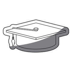 Graduation cap icon. University education school and college theme. Isolated design. Vector illustration