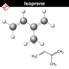 Isoprene chemical molecular formula, conjugated diene