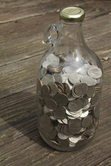 coins in a bottle