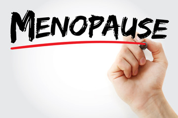 Hand writing Menopause with marker, health concept background
