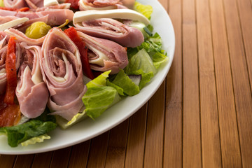Italian Cold Antipasto Salad on a Plate