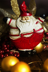 toy of Santa Claus. Santa Claus christmas decoration.Christmas symbol.Christmas greeting card.