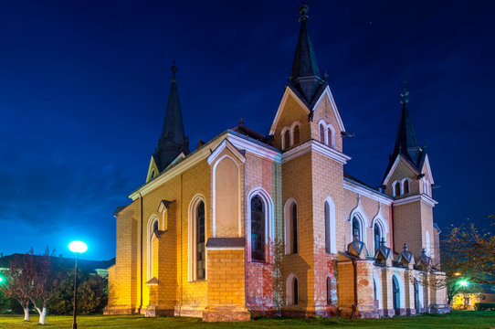 Reformed church from Sighetu Marmatiei, Romania, night shot