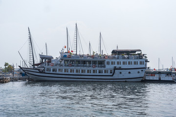 Fototapeta premium Cruise boat on Halong port, Vietnam