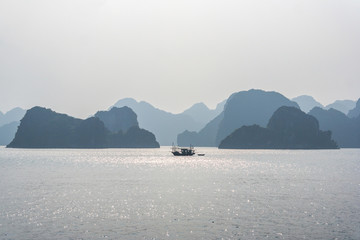 Fishing boat on Halong bay, Vietnam